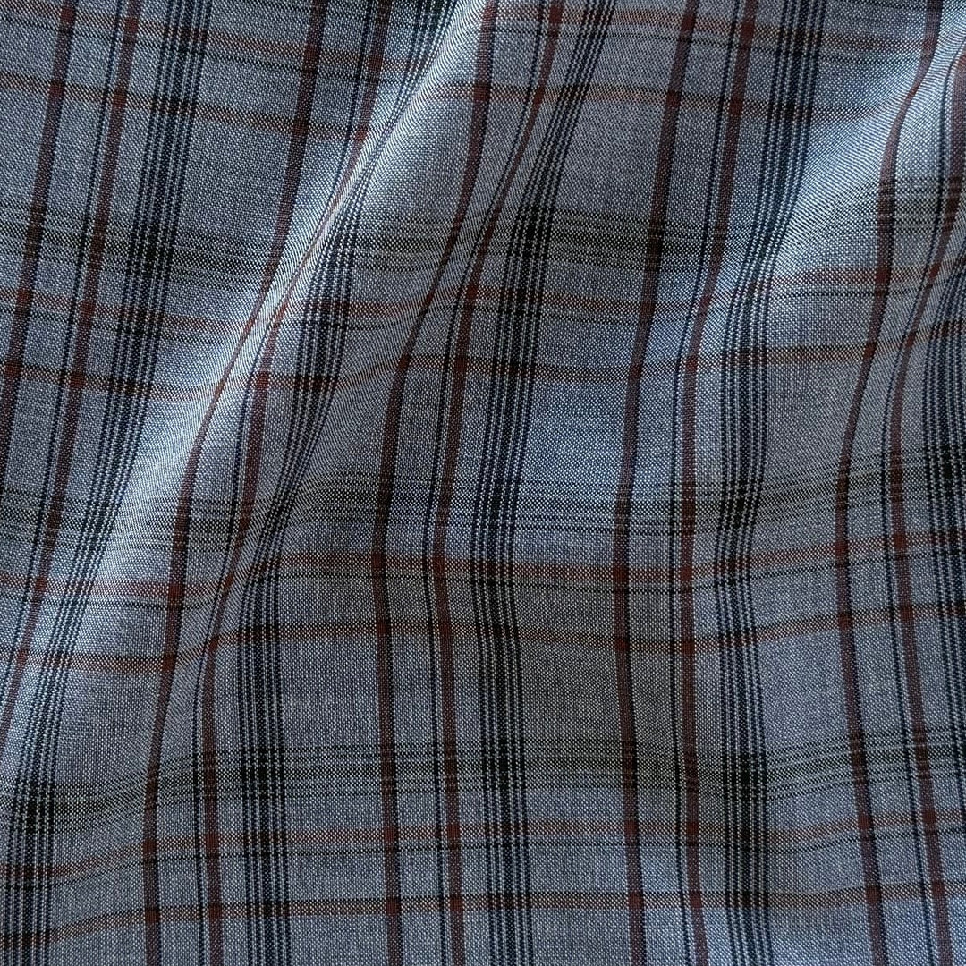 Tessuti Di Delfino Lighter-Weight Modern Subdued Plaid Virgin Wool (Made in Italy)