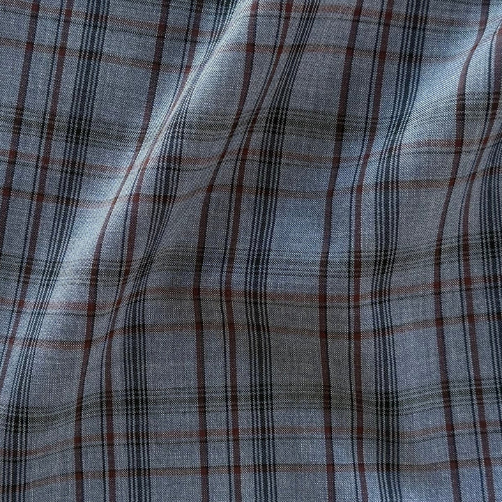 Tessuti Di Delfino Lighter-Weight Modern Subdued Plaid Virgin Wool (Made in Italy)