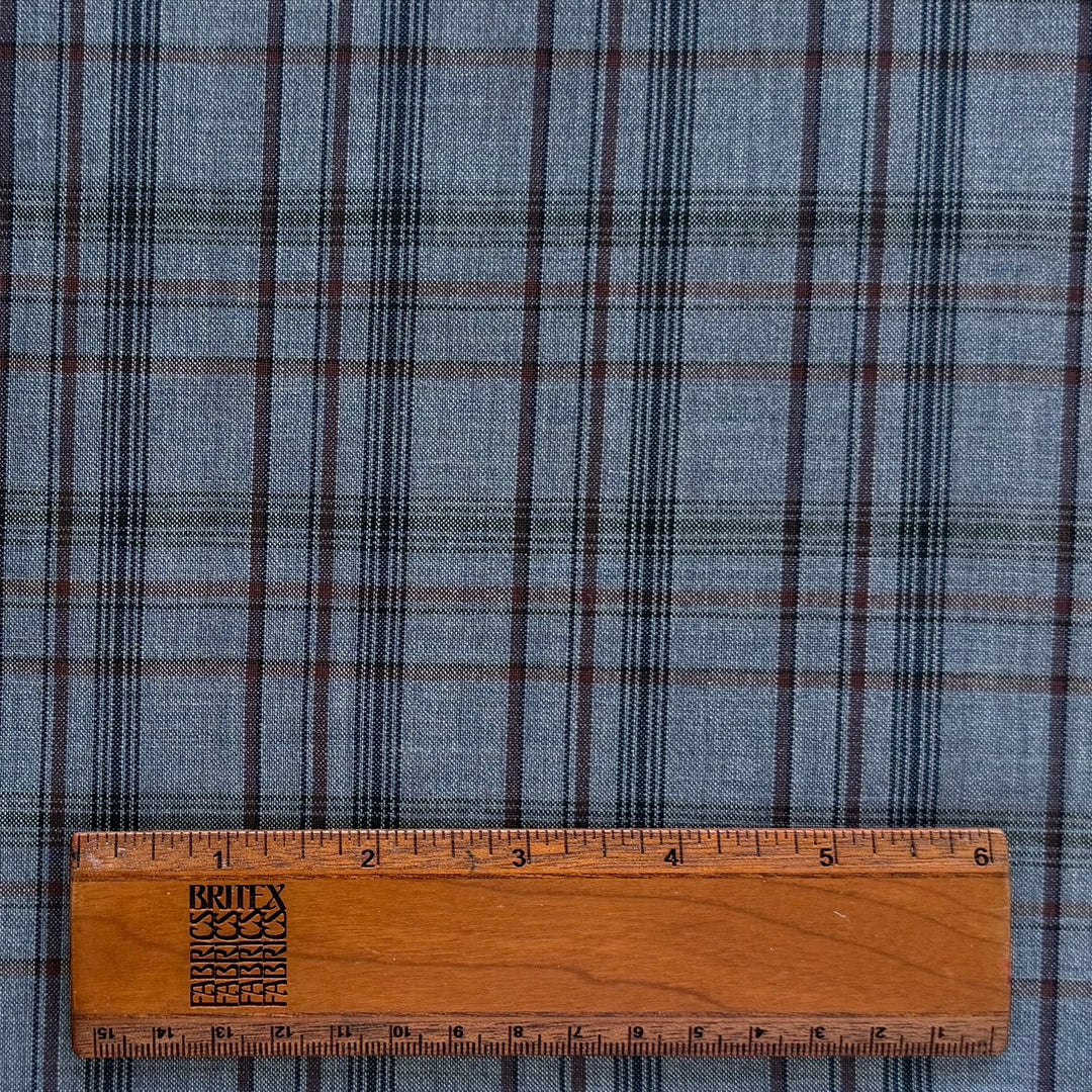 Tessuti Di Delfino Lighter-Weight Modern Subdued Plaid Virgin Wool (Made in Italy)