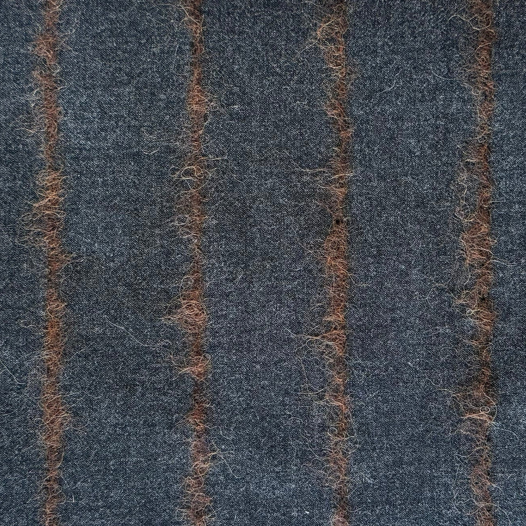 Lanificio di Pray Plaid Charcoal & Walnut Virgin Wool Flannel (Made in Italy)