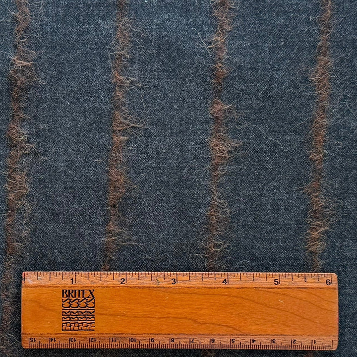 Lanificio di Pray Plaid Charcoal & Walnut Virgin Wool Flannel (Made in Italy)