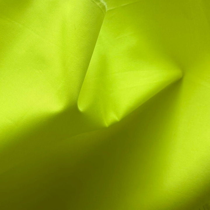 Mid-Weight Neon Yellow Crisp Cotton Poplin (Made in Italy)