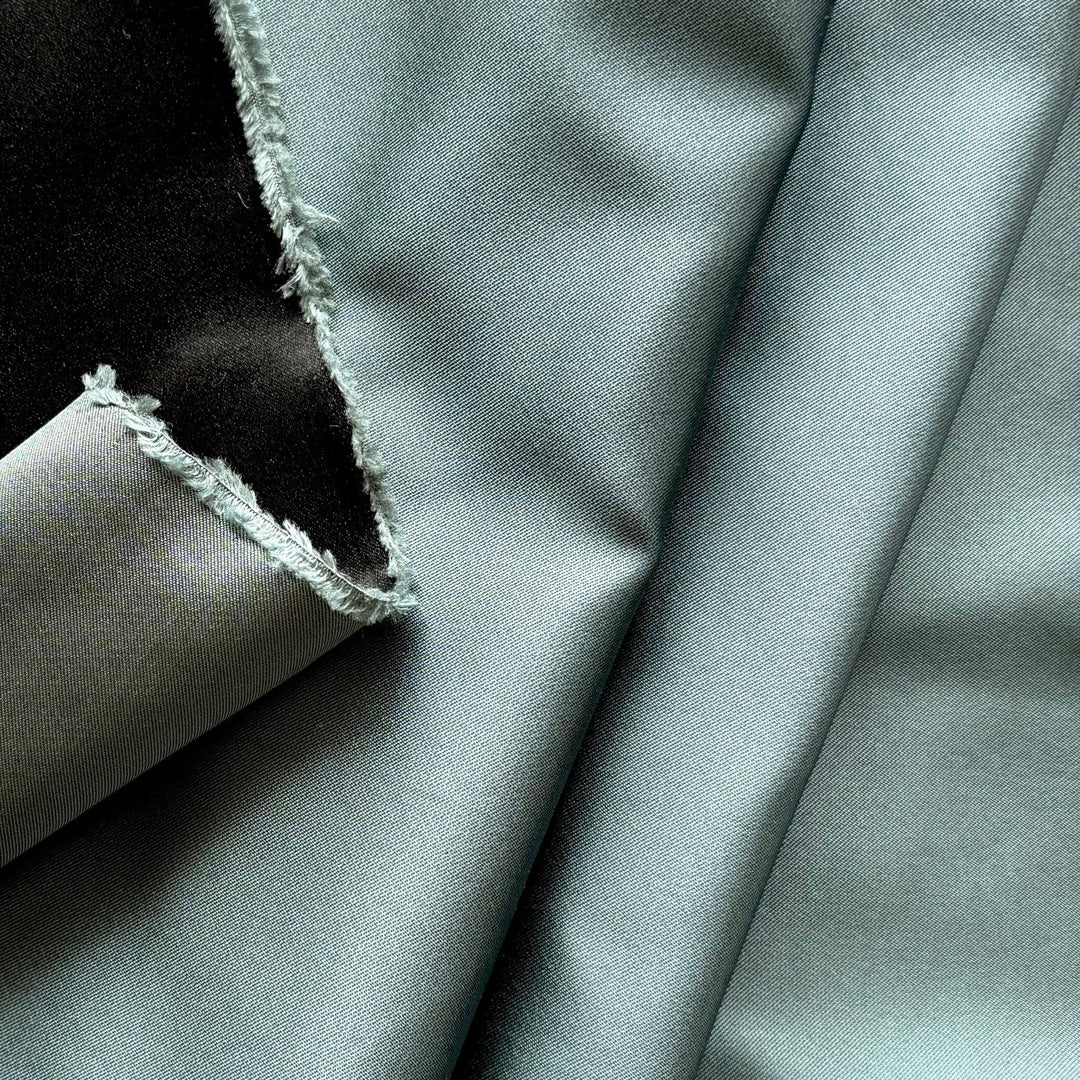 Reversible Gleaming Onyx & Matte Riva Silk Duchess Satin (Made in Italy)