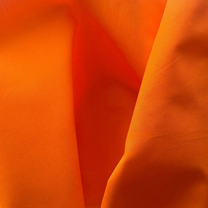 Mid-Weight Juicy Mandarin Orange Crisp Cotton Poplin (Made in Italy)