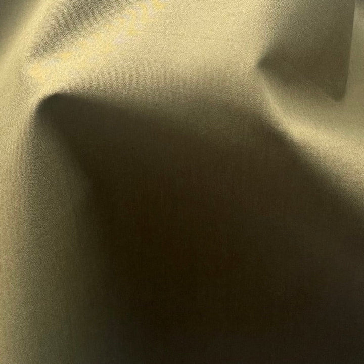 Mid-Weight Classic Khaki Green Crisp Cotton Poplin (Made in Italy)