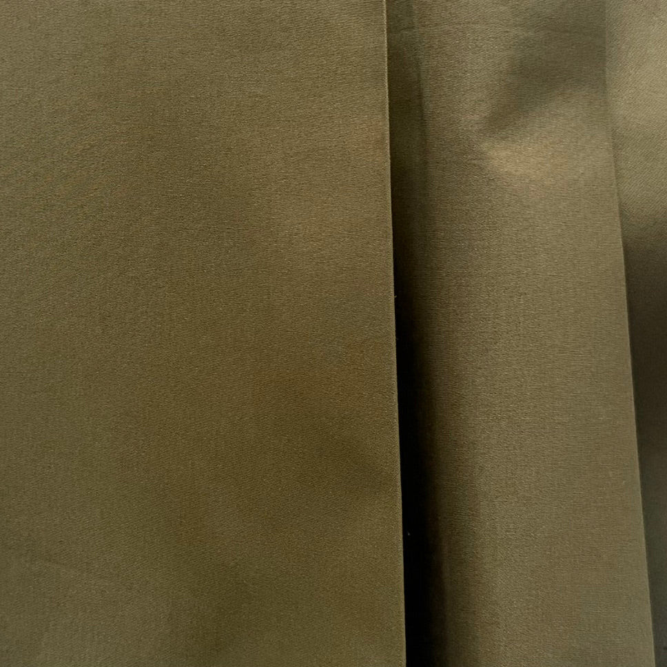 Mid-Weight Classic Khaki Green Crisp Cotton Poplin (Made in Italy)