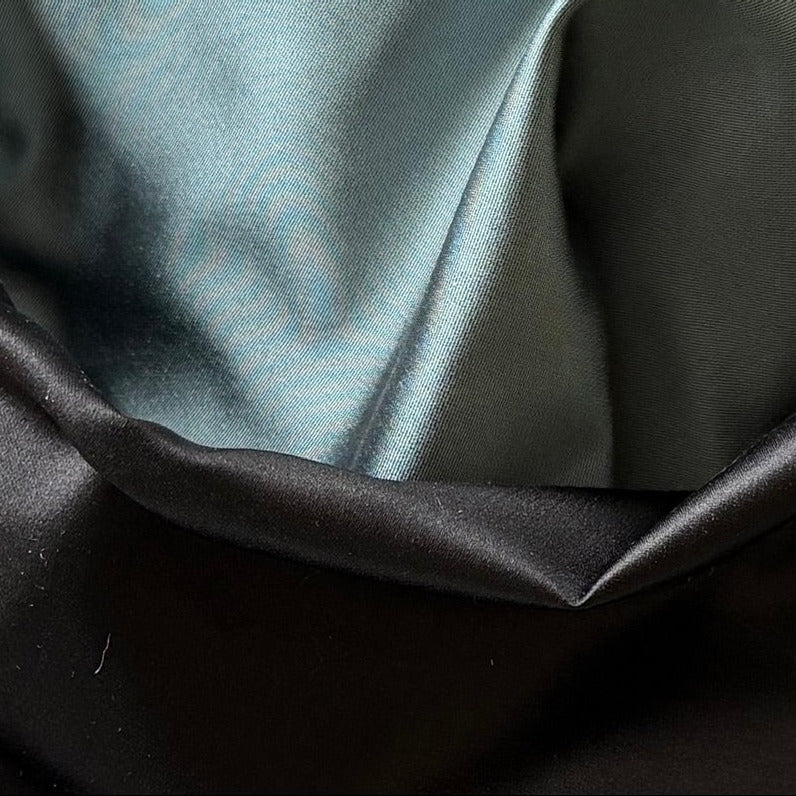 Reversible Gleaming Onyx & Matte Riva Silk Duchess Satin (Made in Italy)