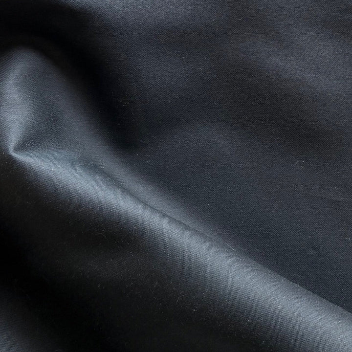 Handsome Midnight Navy Smooth Silk & Cotton Shantung (Made in Italy)