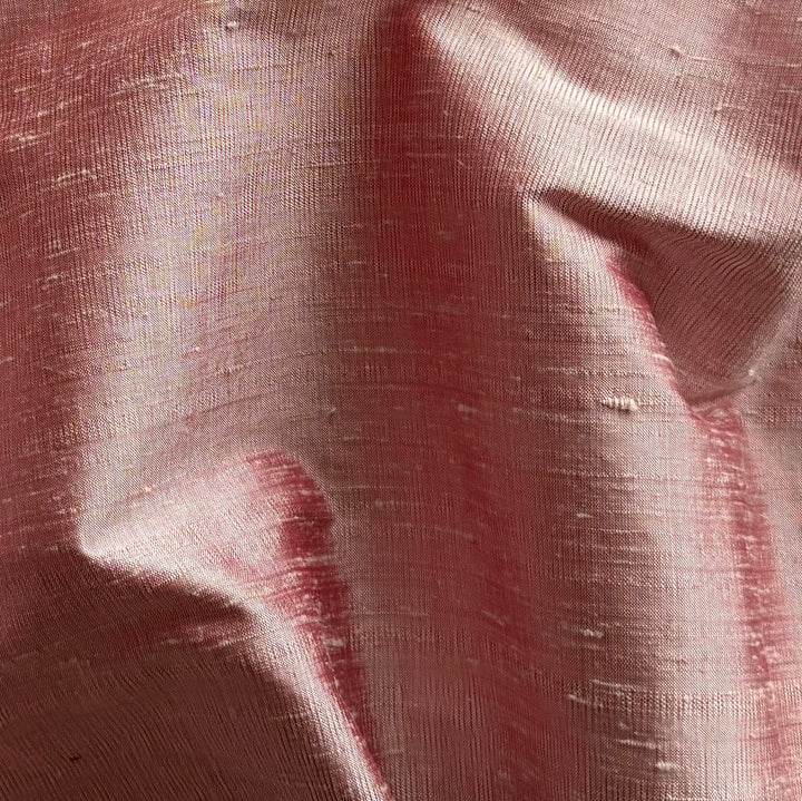 Iridescent Victorian Rose Cross-Woven Silk Dupioni (Made in India)