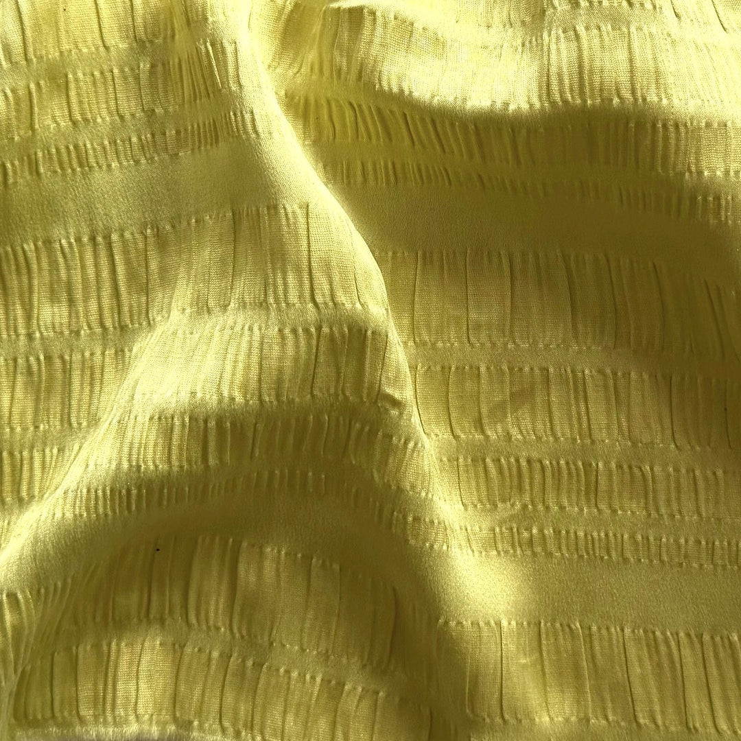 Drapey Citron Stretch Silk Plisse