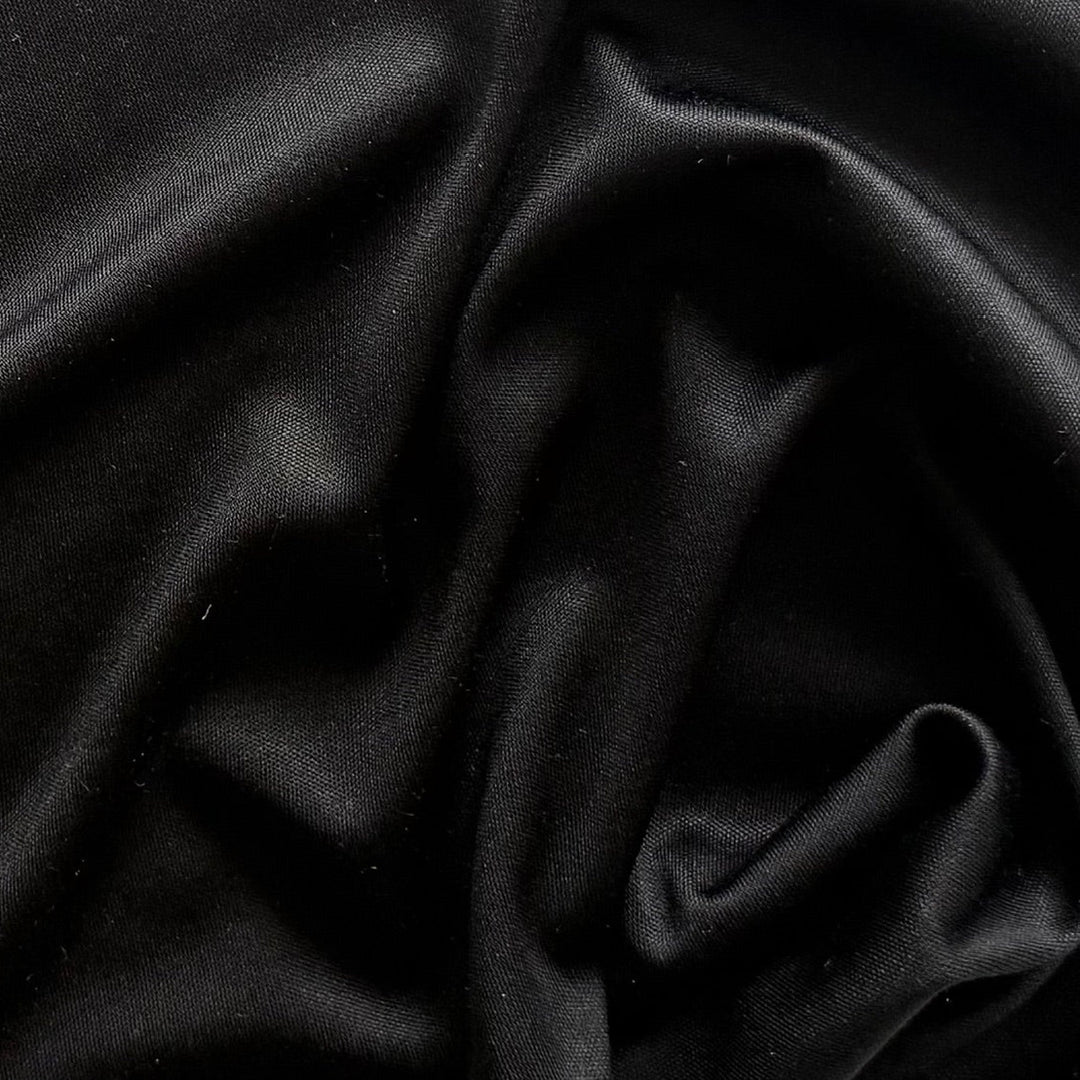 Lighter-Weight Onyx Silk Jersey Knit (Made in Korea)