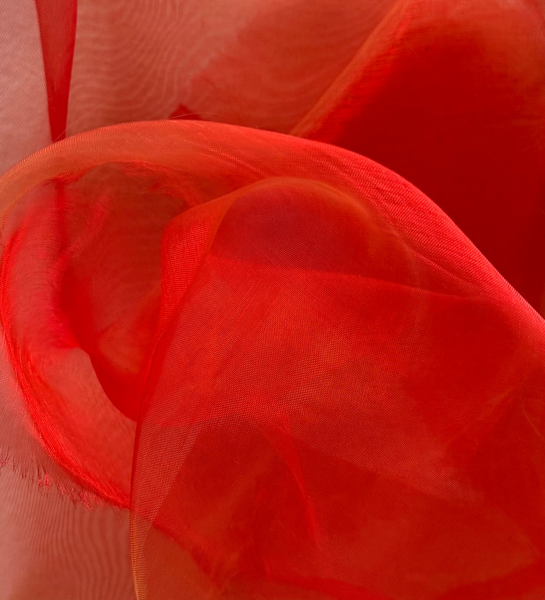 Sheer Iridescent Fiery Red & Gold Polyester Organza