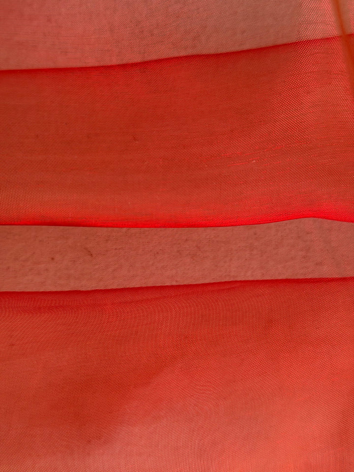 Sheer Iridescent Fiery Red & Gold Polyester Organza
