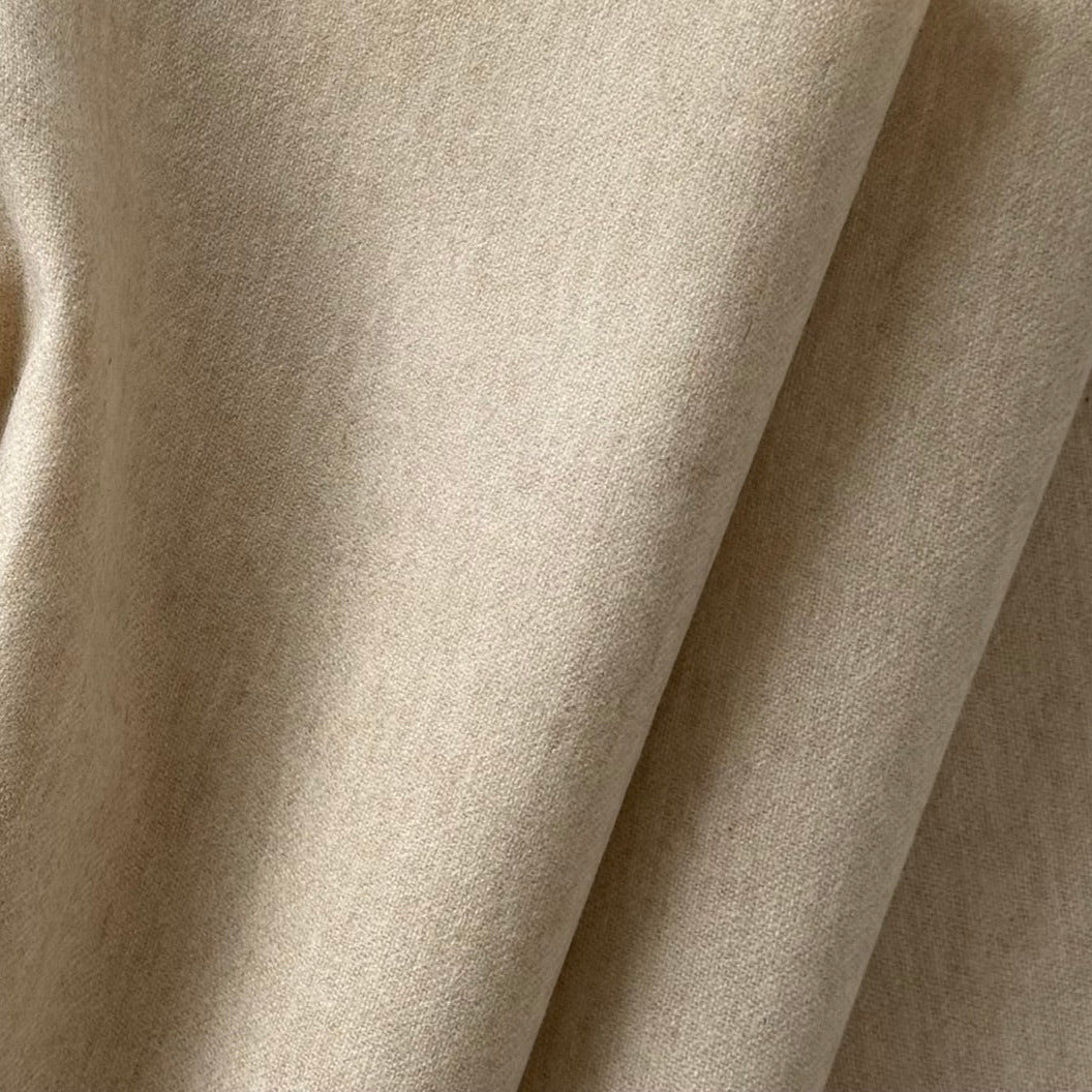 Mid-Weight Muted Oatmeal Virgin Wool Flannel (Made in Italy)