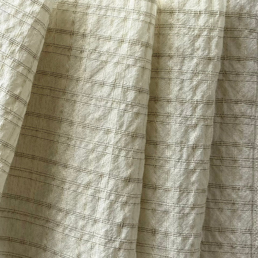 Guabello Airy Plaid Crinkled Wool & Cotton Blend (Made in Italy)