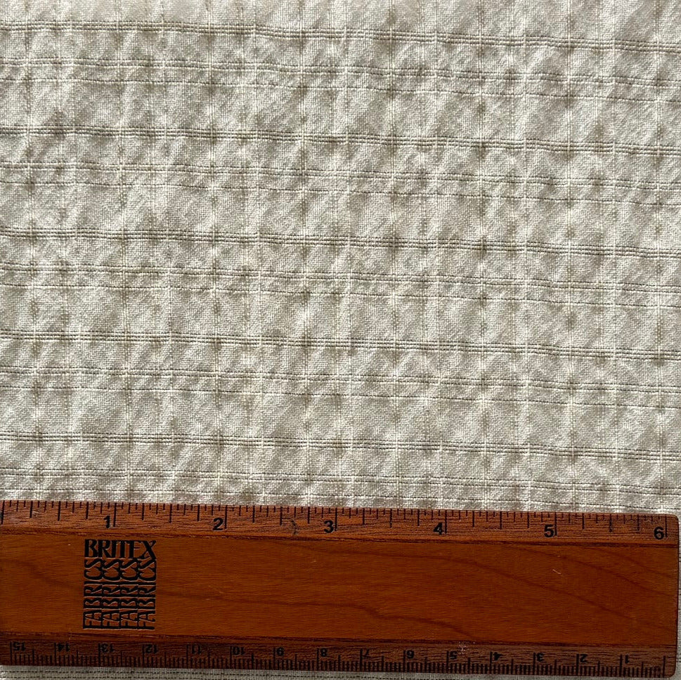 Guabello Airy Plaid Crinkled Wool & Cotton Blend (Made in Italy)