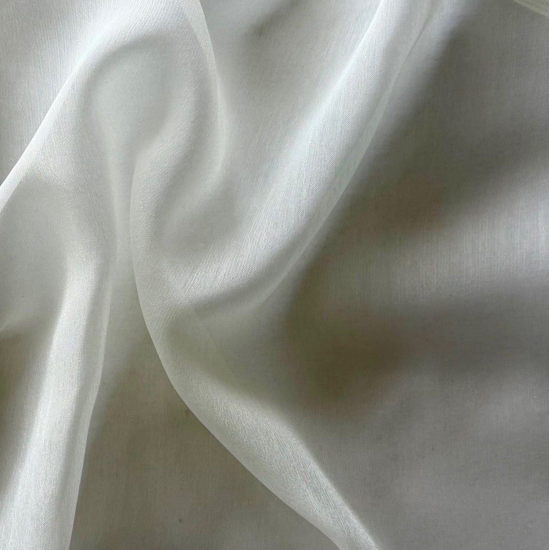 Semi-Sheer Candlelight Ivory Polyester Chiffon