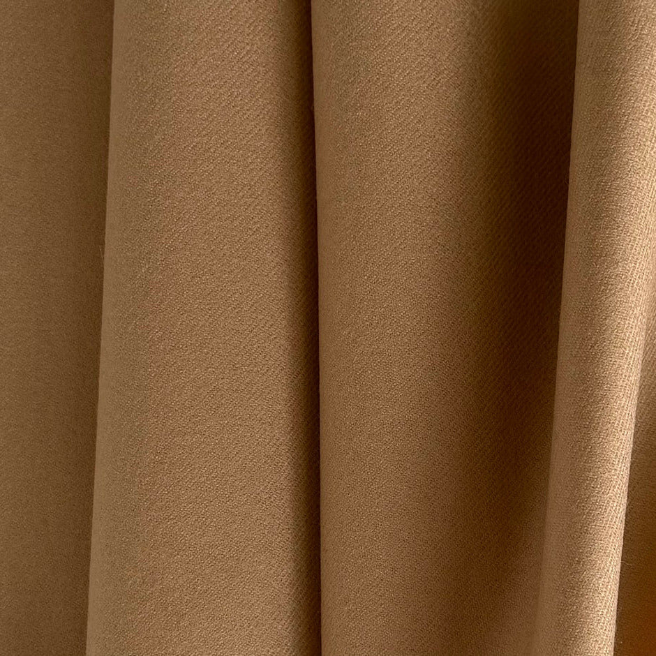 Mid-Weight Classic Camel Virgin Wool Flannel Twill (Made in Italy)