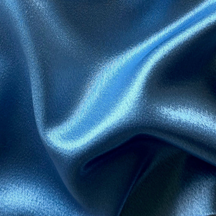 Copen Blue Polyester Crepe Back Satin (Made in Japan)
