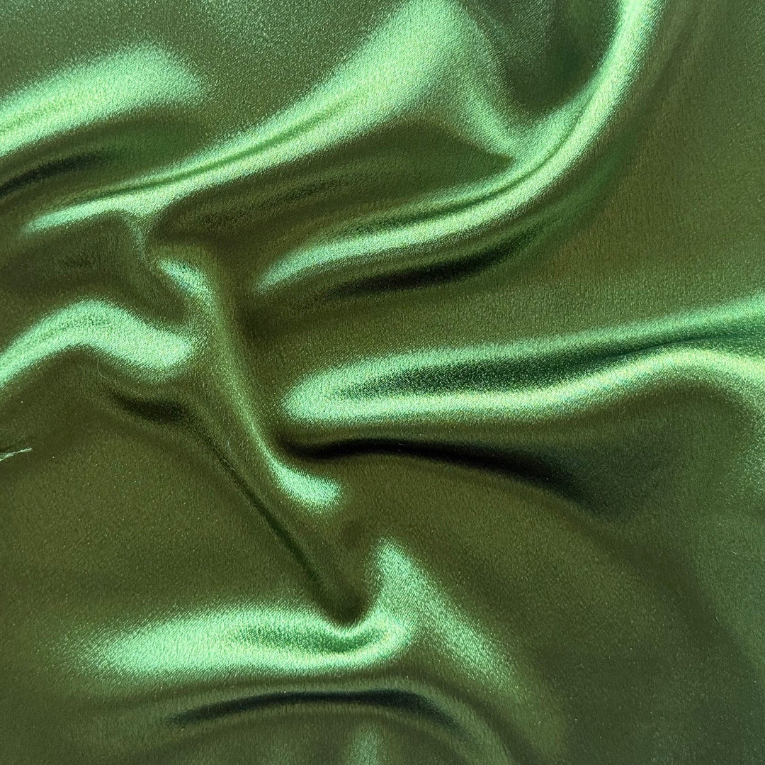 Bamboo Green Polyester Crepe Back Satin (Made in Japan)