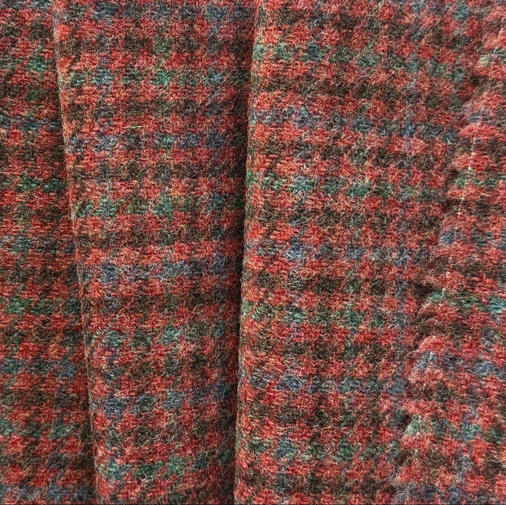 Mid-Weight Checked Currant & Pine Shetland Woolen (Made in Italy)