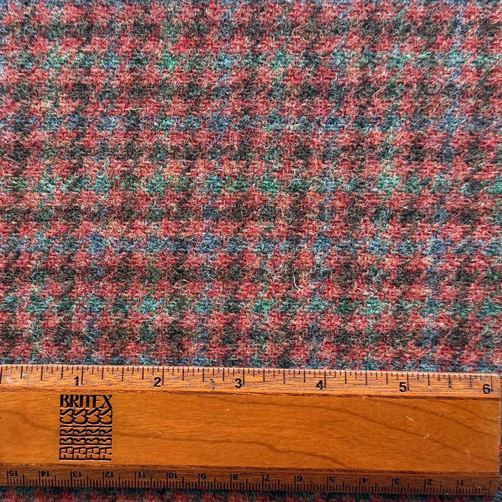 Mid-Weight Checked Currant & Pine Shetland Woolen (Made in Italy)