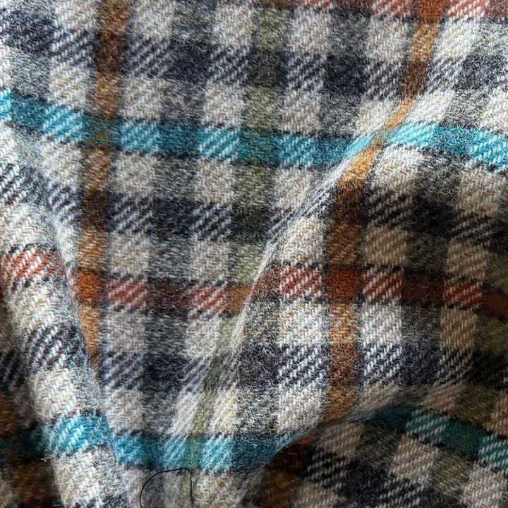 Mid-Weight Autumnal 1/2" Checks Shetland Woolen (Made in Italy)