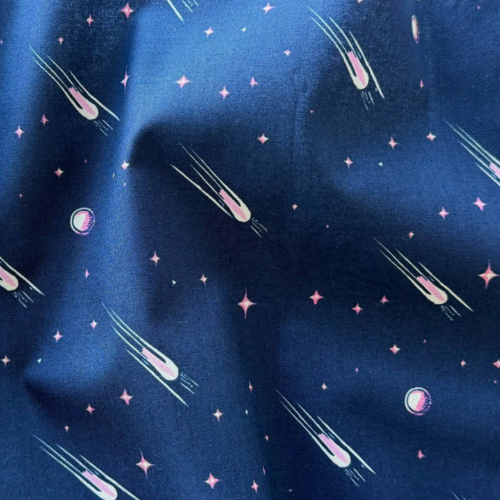 Path Of The Meteorite Navy Quilting Cotton (Made in Japan)
