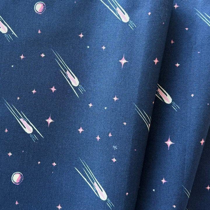 Path Of The Meteorite Navy Quilting Cotton (Made in Japan)