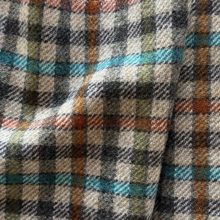 Mid-Weight Autumnal 1/2" Checks Shetland Woolen (Made in Italy)