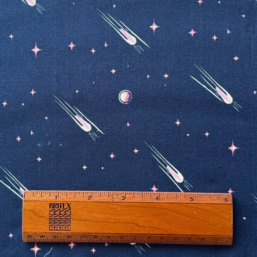 Path Of The Meteorite Navy Quilting Cotton (Made in Japan)