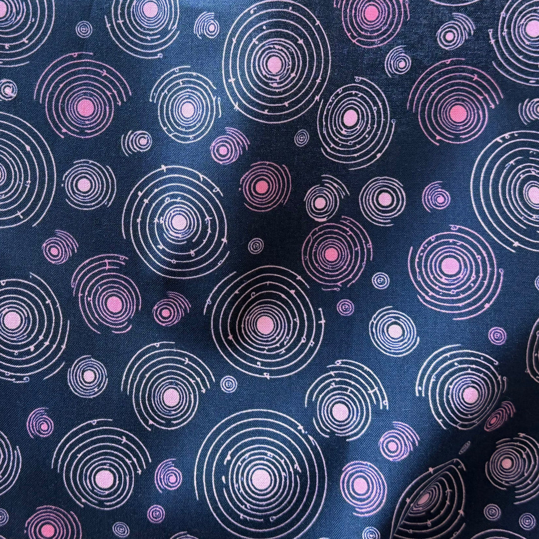 Send Me Into Orbit Navy Quilting Cotton (Made in Japan)