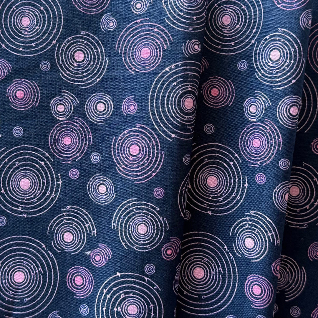 Send Me Into Orbit Navy Quilting Cotton (Made in Japan)