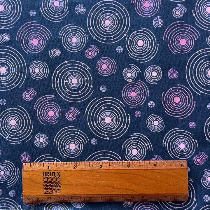 Send Me Into Orbit Navy Quilting Cotton (Made in Japan)