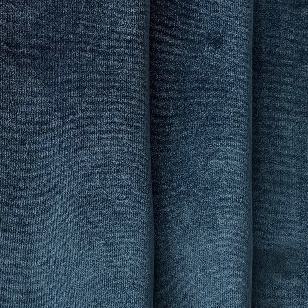 High-End Prussian Blue Fire Retardant Polyester Velvet (Made in Italy)