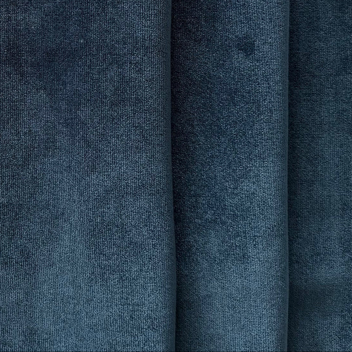 High-End Prussian Blue Fire Retardant Polyester Velvet (Made in Italy)