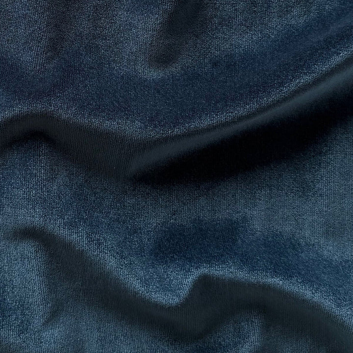 High-End Prussian Blue Fire Retardant Polyester Velvet (Made in Italy)