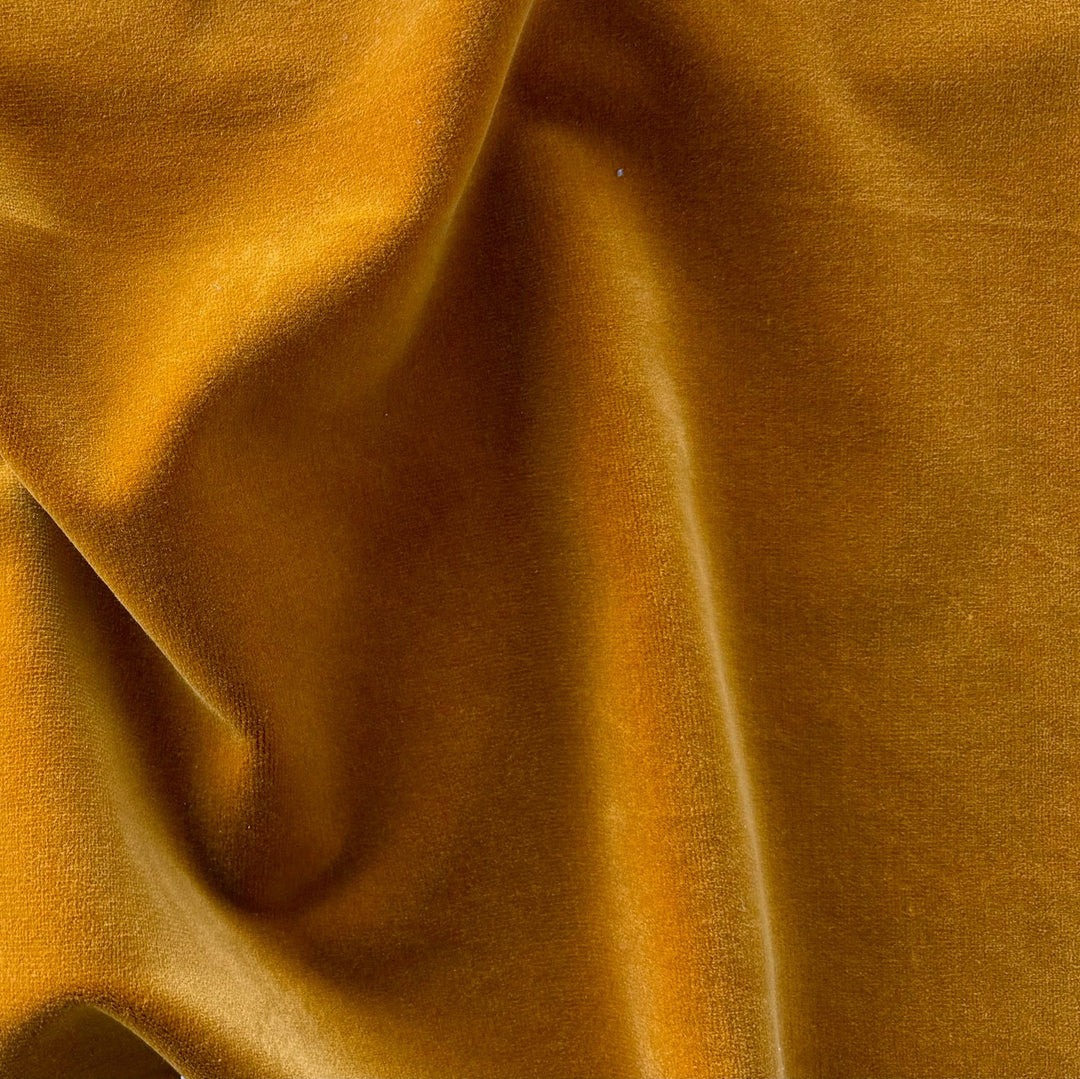 High-End Saffron Heavier Cotton Blend Velvet (Made in Italy)