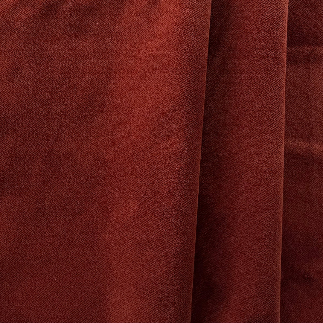 High-End Spiced Rust Non-Flammable Polyester Velvet (Made in Italy)