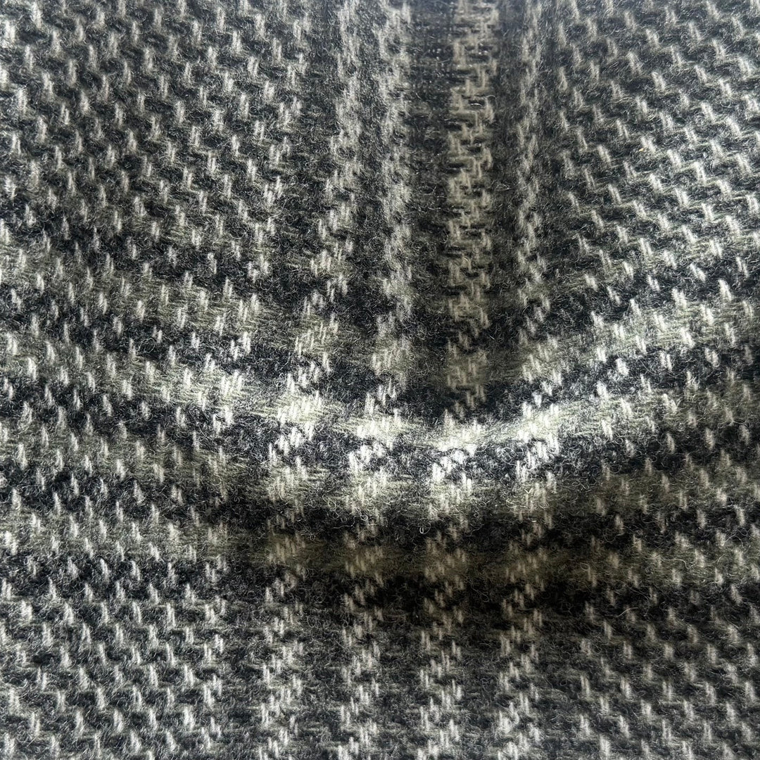 Mid-Weight Sage & Fog Plaid Shetland-Style Woolen (Made in Italy)