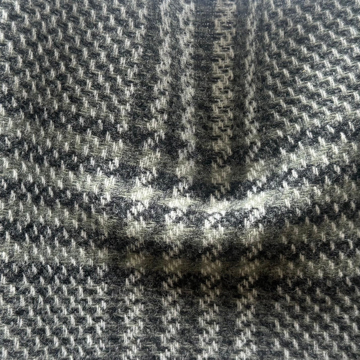 Mid-Weight Sage & Fog Plaid Shetland-Style Woolen (Made in Italy)