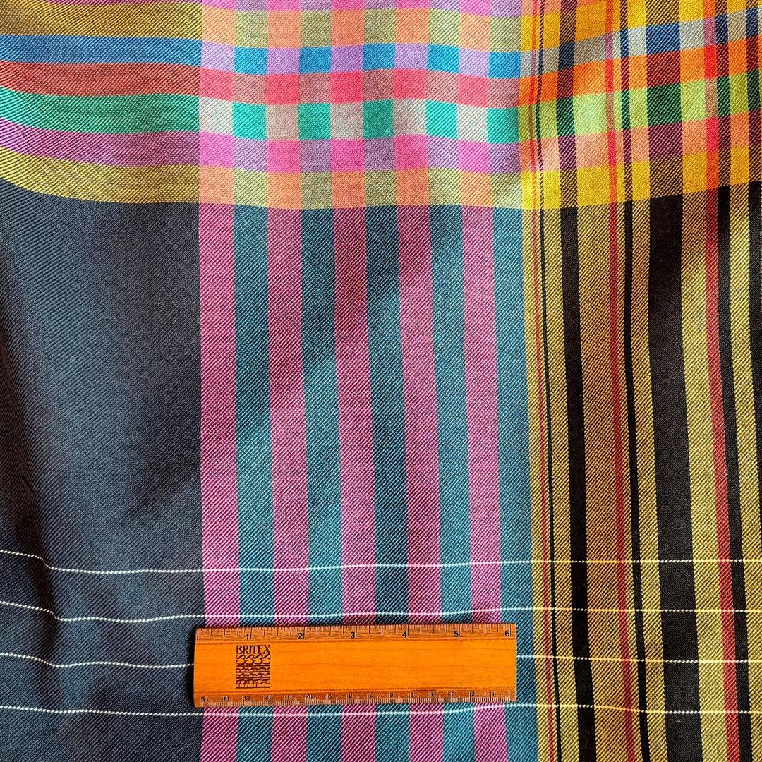 Etro Lighter-Weight Fab Pastel Carnival Stripes Wool Twill (Made in Italy)
