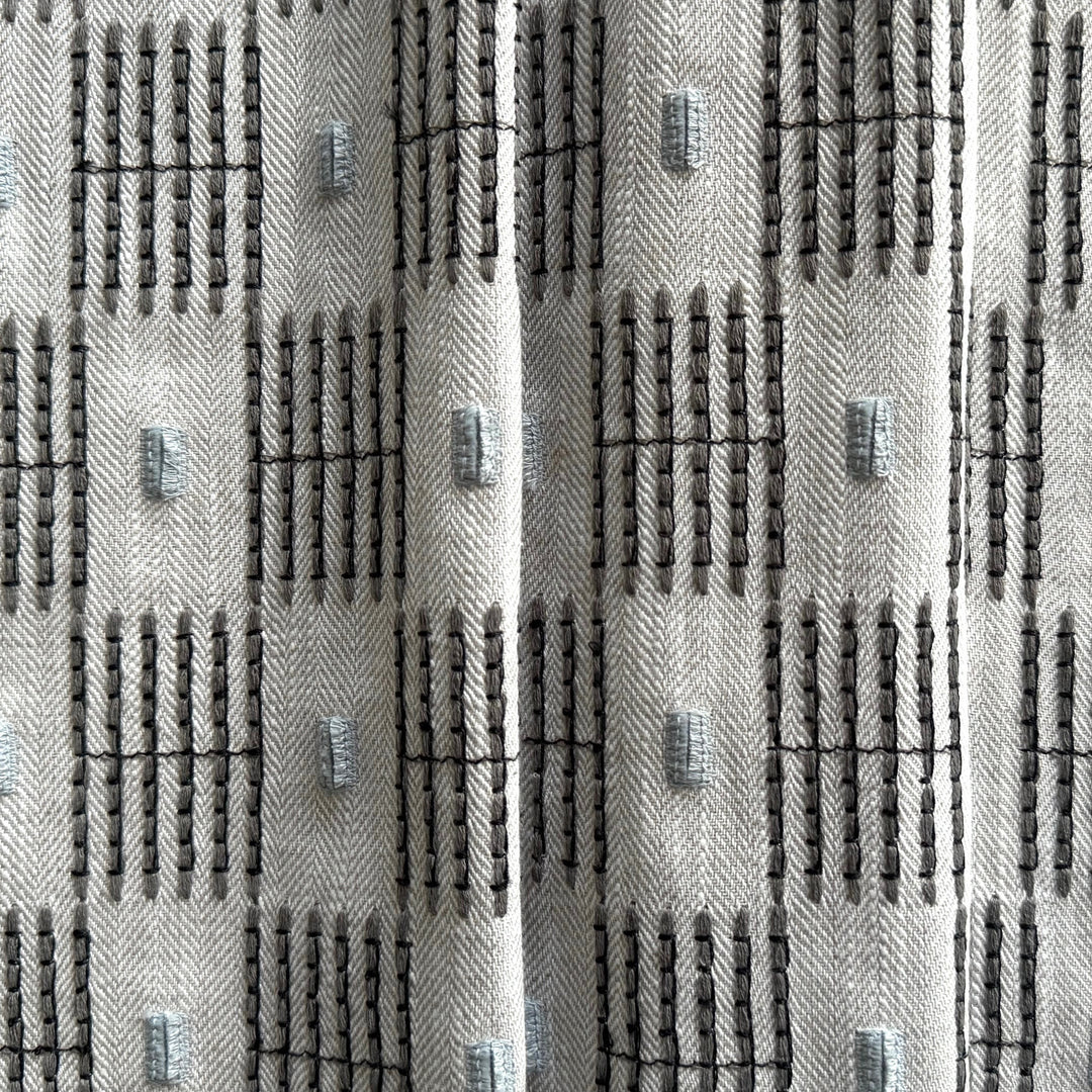 High End Embroidered Six Across Checkerboard Cotton Blend