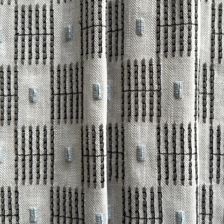 High End Embroidered Six Across Checkerboard Cotton Blend