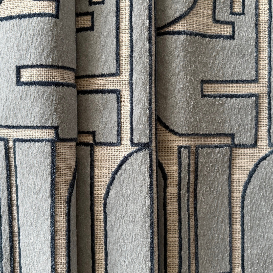 High End Ice Blue Velvet Puzzle Textured Cotton Blend (Made in India)