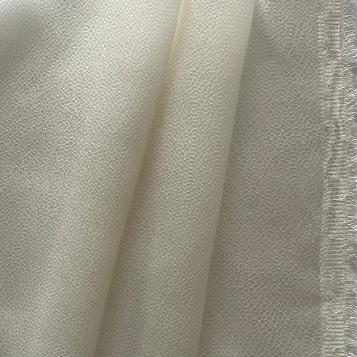Delicate Stippled White Silk Satin Charmeuse (Made in Italy)