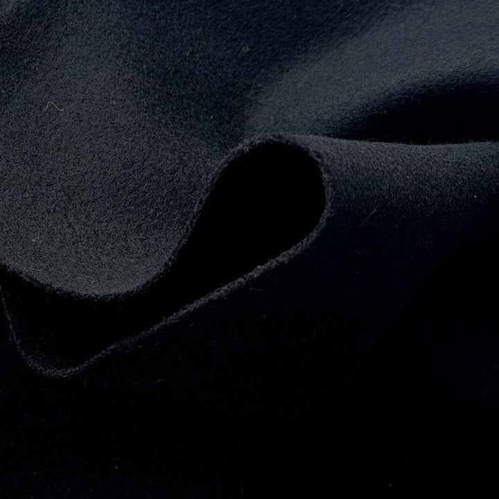 Fire Retardant Onyx Stiffer Wool Melton Coating (Made in Italy)
