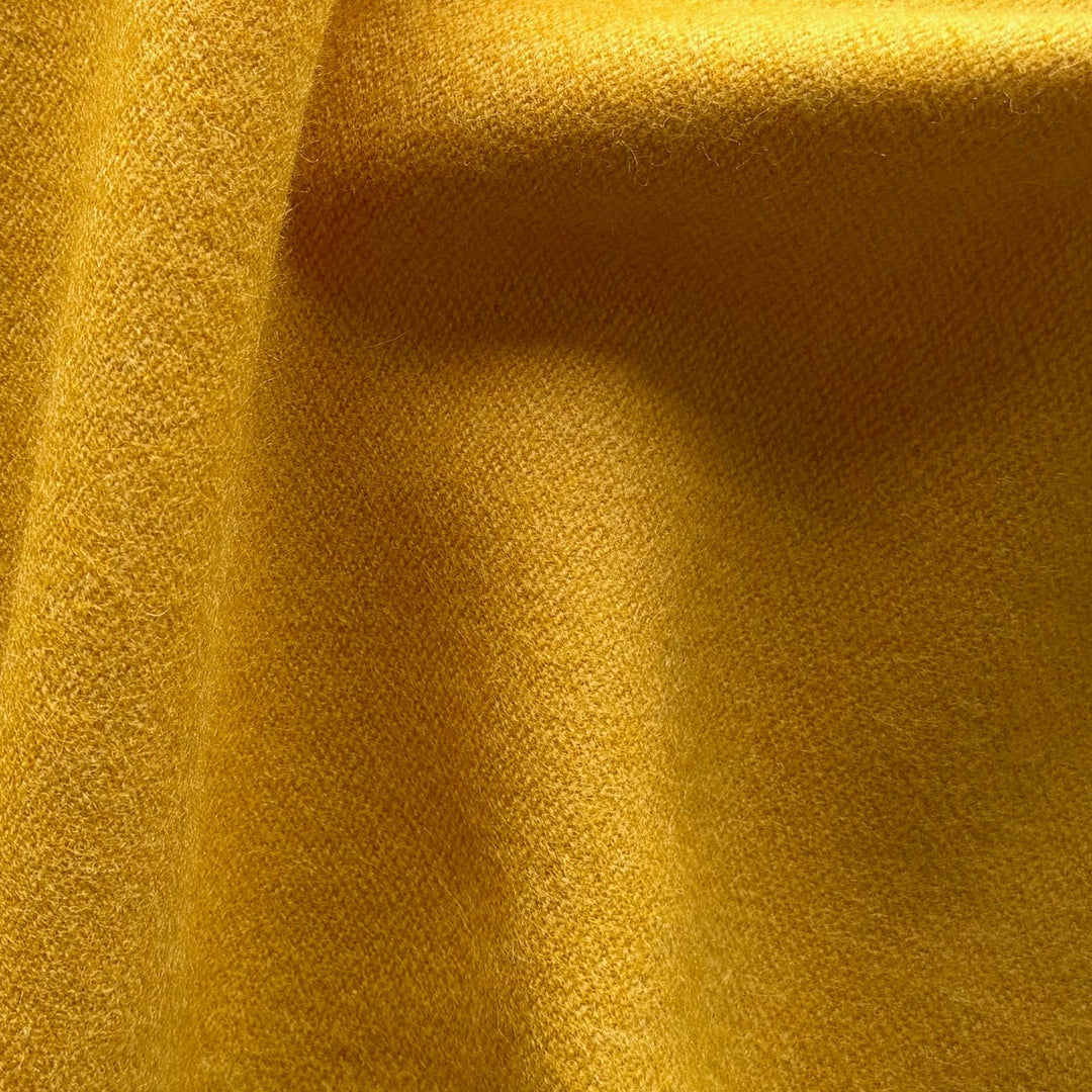 High-End Goldenrod Prairie Shetland Wool Coating (Made in Italy)