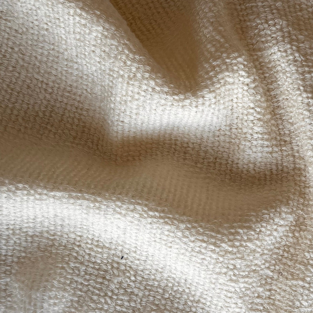 High-End Pale Ivory Wool Blend Bouclé (Made in Italy)
