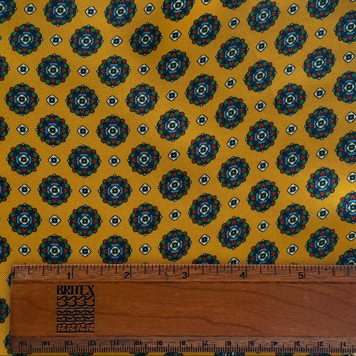 Handsome Golden Poppy Foulard Silk Twill (Made in Italy)